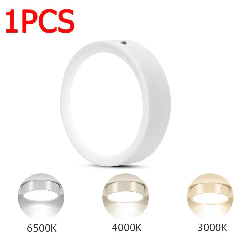 White circular led wall sconce with sleek modern design in three color temperatures for decorbites led spot lighting