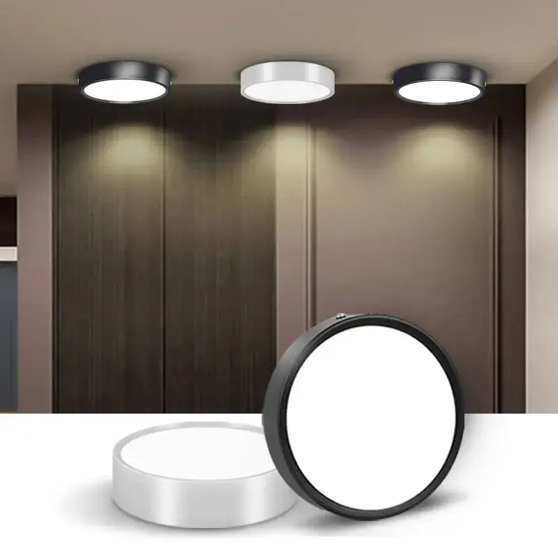 Decorbites led spot recessed ceiling lights with black and silver metallic finishes for modern living room lighting
