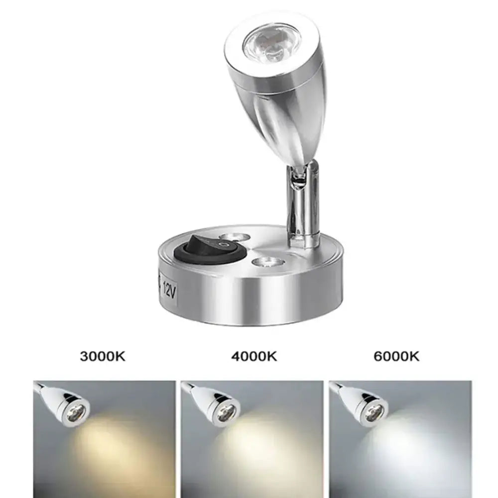 Silver stainless steel decorbites led spot adjustable spotlight with modern design and three color temperature options