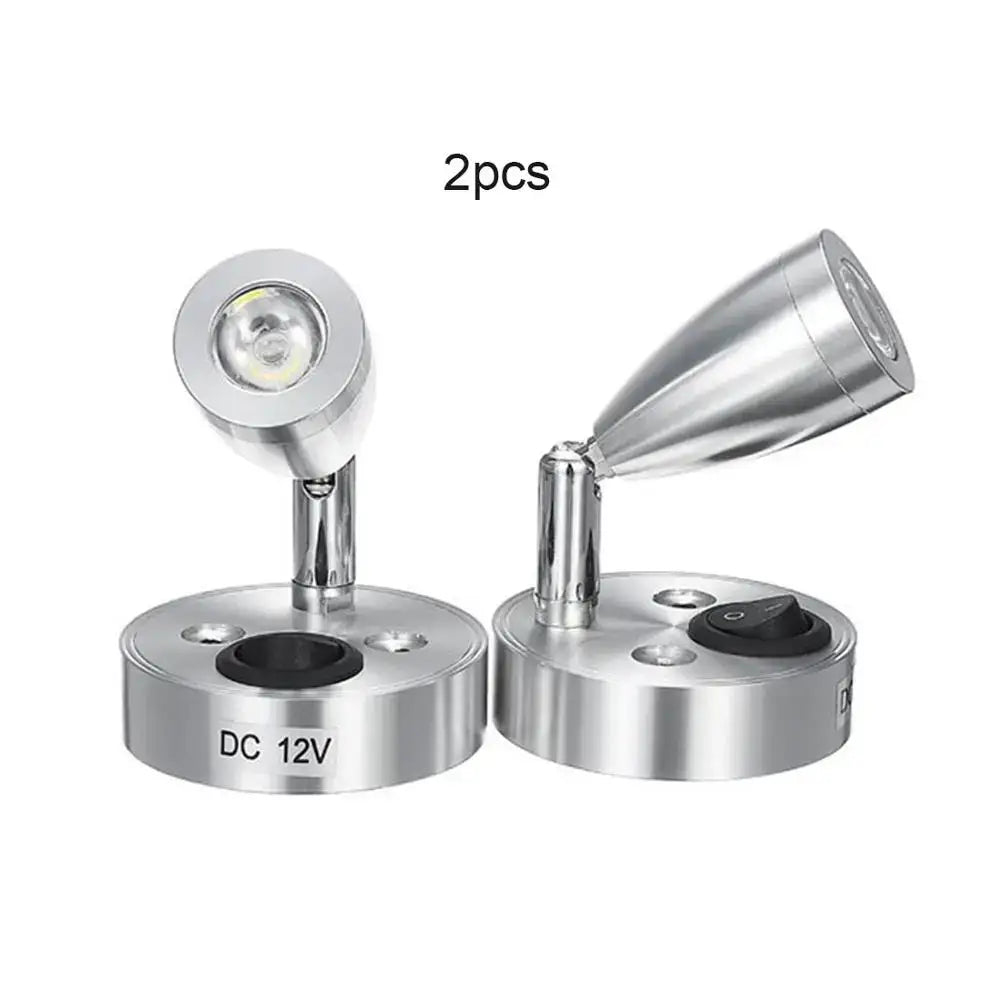 Silver decorbites led spot adjustable 3w 6000k cold white spot reading light with metallic finish for rv and boats