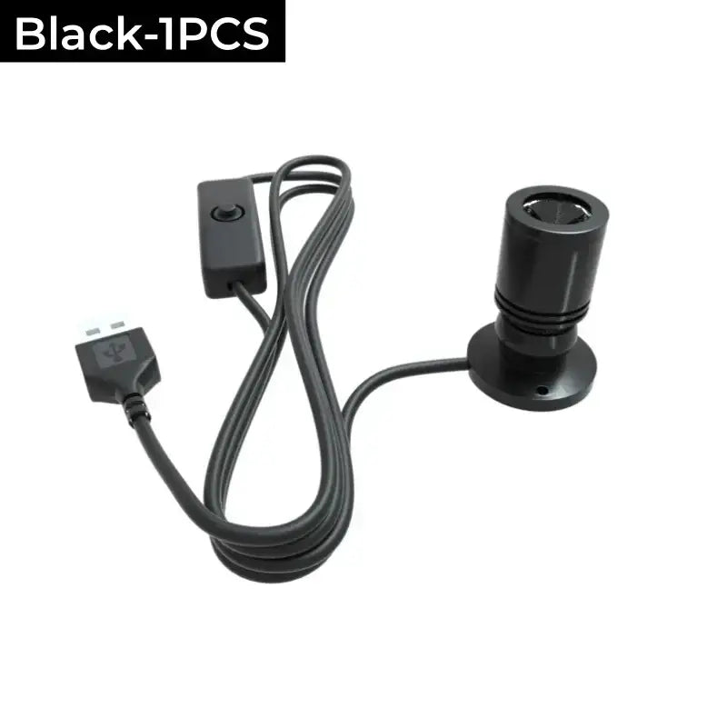 Black decorbites led spotlight with cylindrical head and adjustable base for cabinet shelf and ceiling lighting