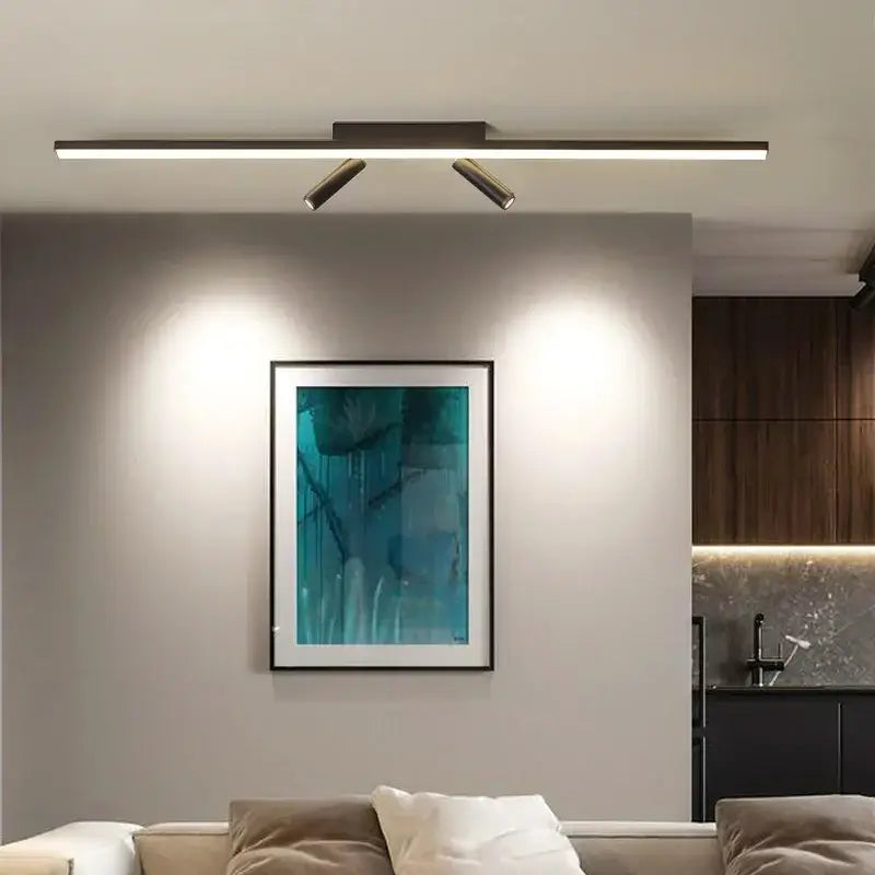 Modern matte black decorbites led spotlight ceiling lamp with two adjustable spotlights for bedroom and living room lighting