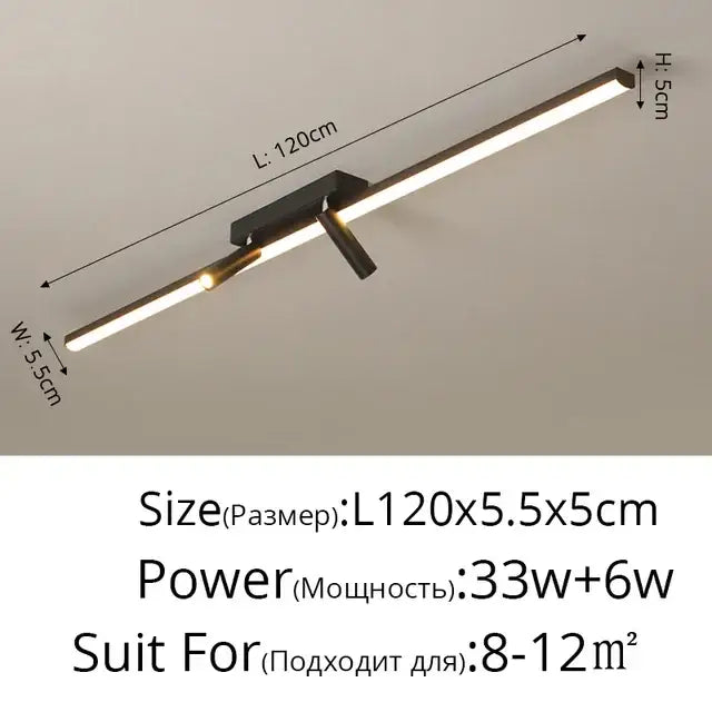 Modern minimalist decorbites led spotlight ceiling lamp with black metal frame and two integrated spotlights for interiors