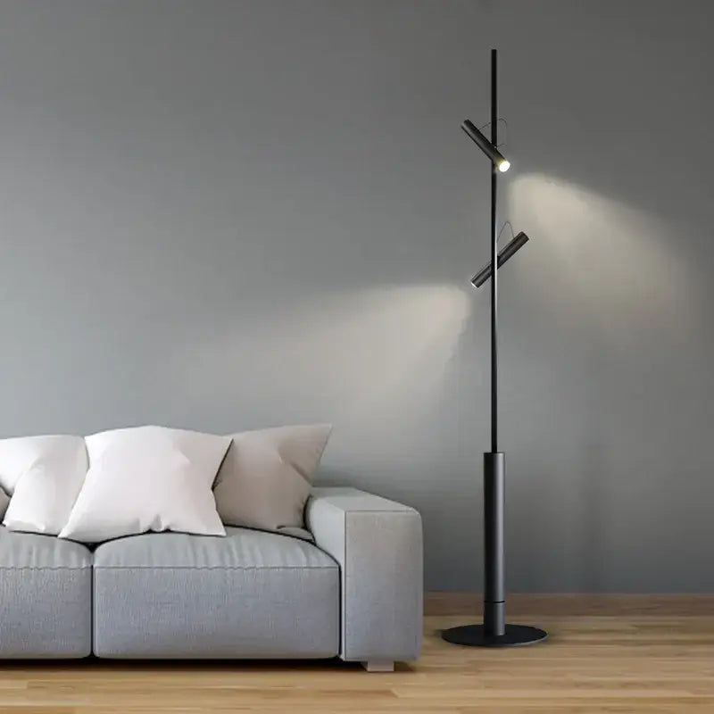 Modern black floor lamp with adjustable spotlight arms by decorbites led spotlight projection for minimalist decor
