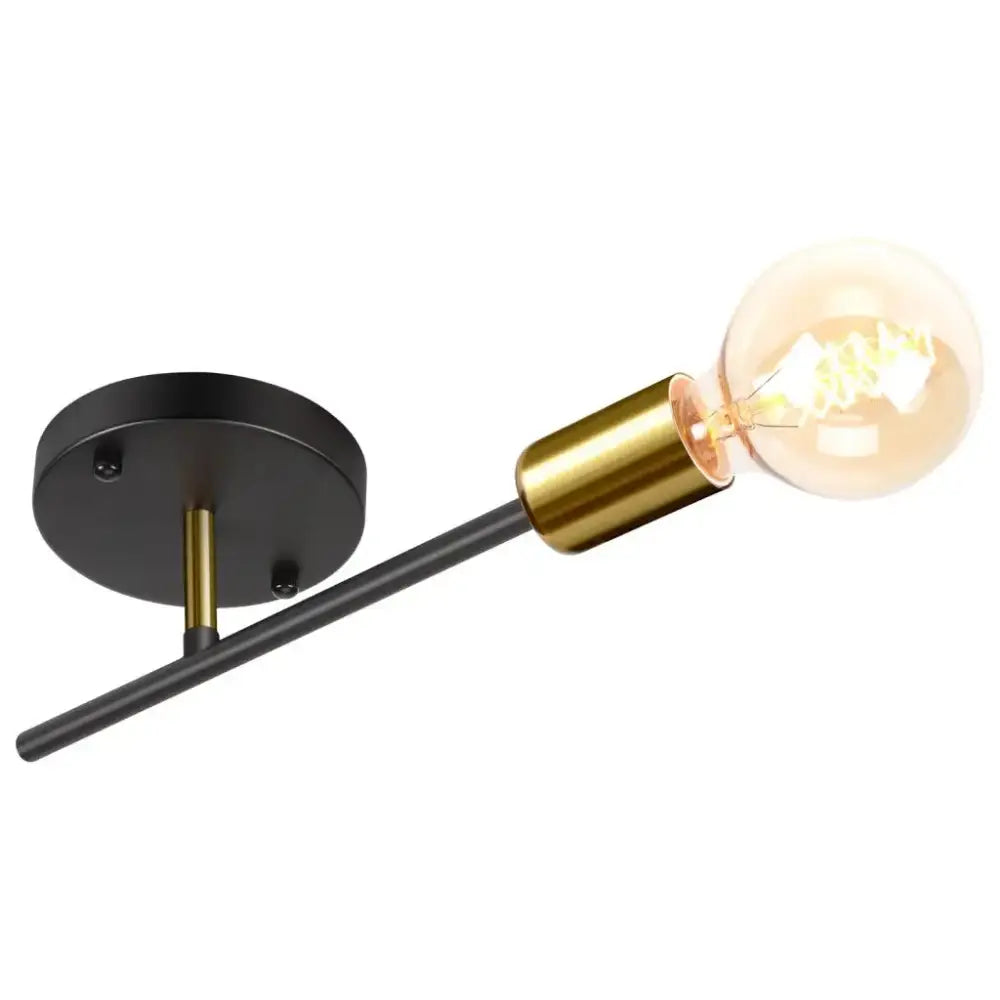 Black and brass decorbites led sputnik ceiling light with spherical filament bulb for bedroom and living room