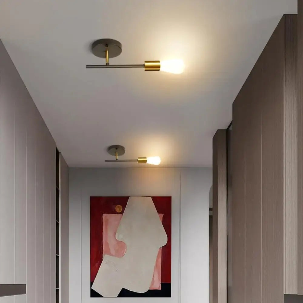 Modern minimalist decorbites led sputnik ceiling light with brushed brass finish and frosted glass for bedroom living room