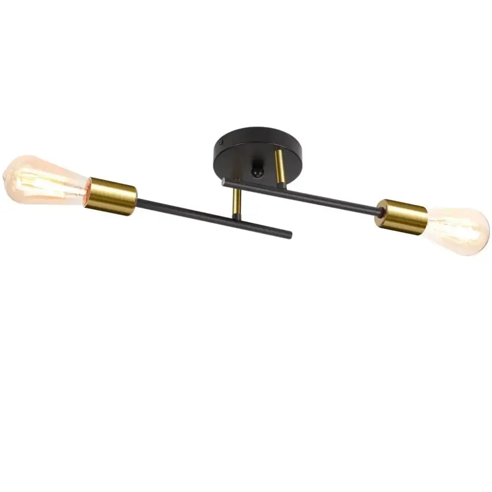 Black and brass two-light ceiling light with exposed filament bulbs decorbites led sputnik chandelier for living room
