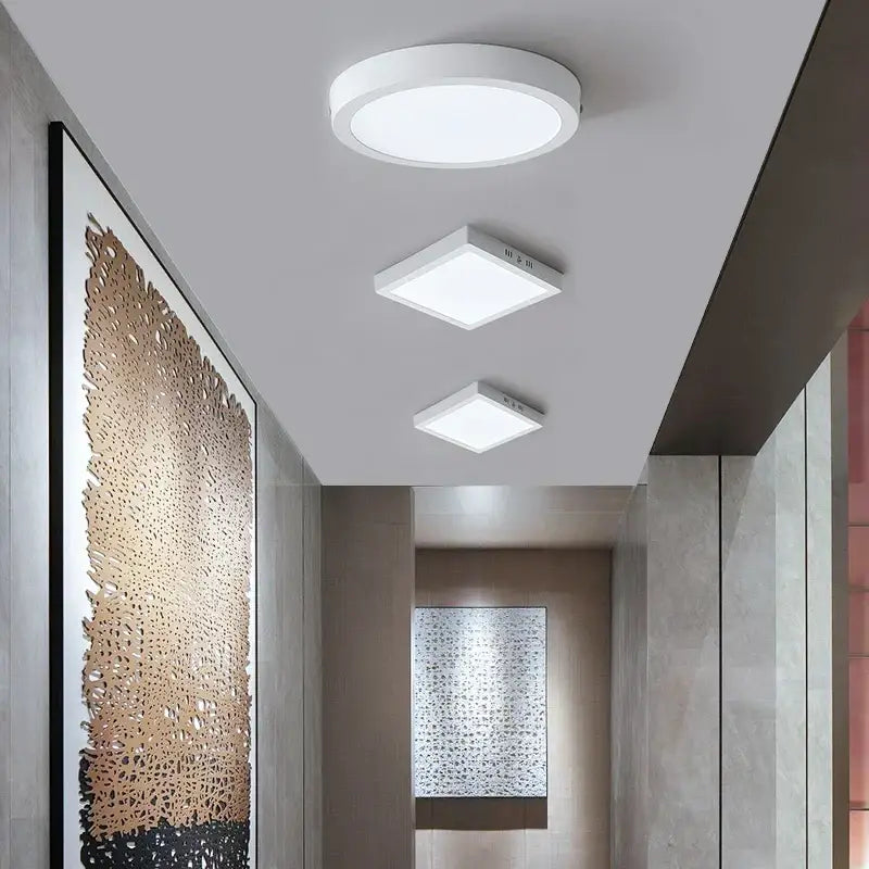 White circular and square decorbites led square ceiling lights with sleek modern design for kitchen and home decor