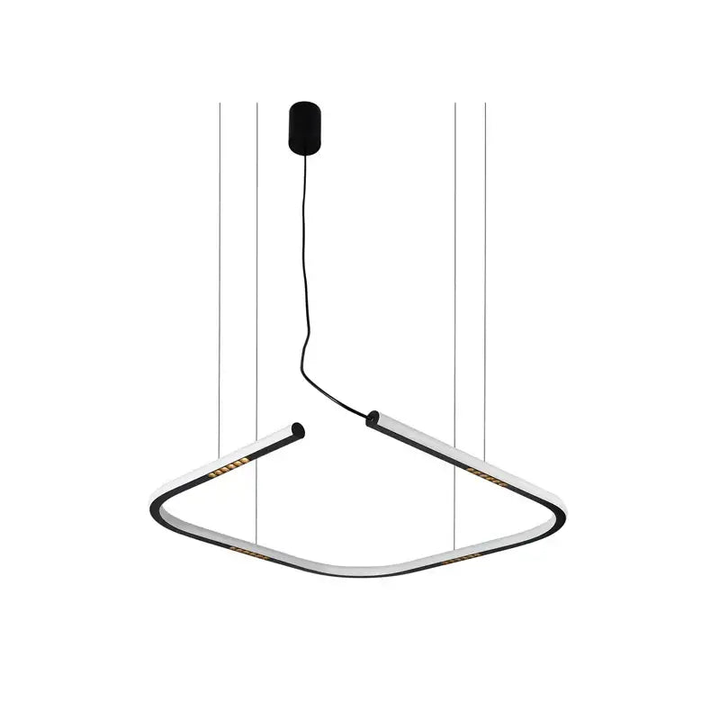 Modern minimalist decorbites led square sensor chandelier with sleek white and black frame and integrated led lighting