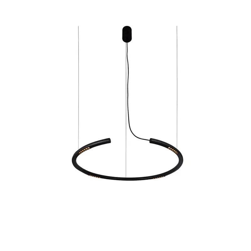 Black circular sensor chandelier with sleek minimalist design and integrated led lighting by decorbites led square sensor