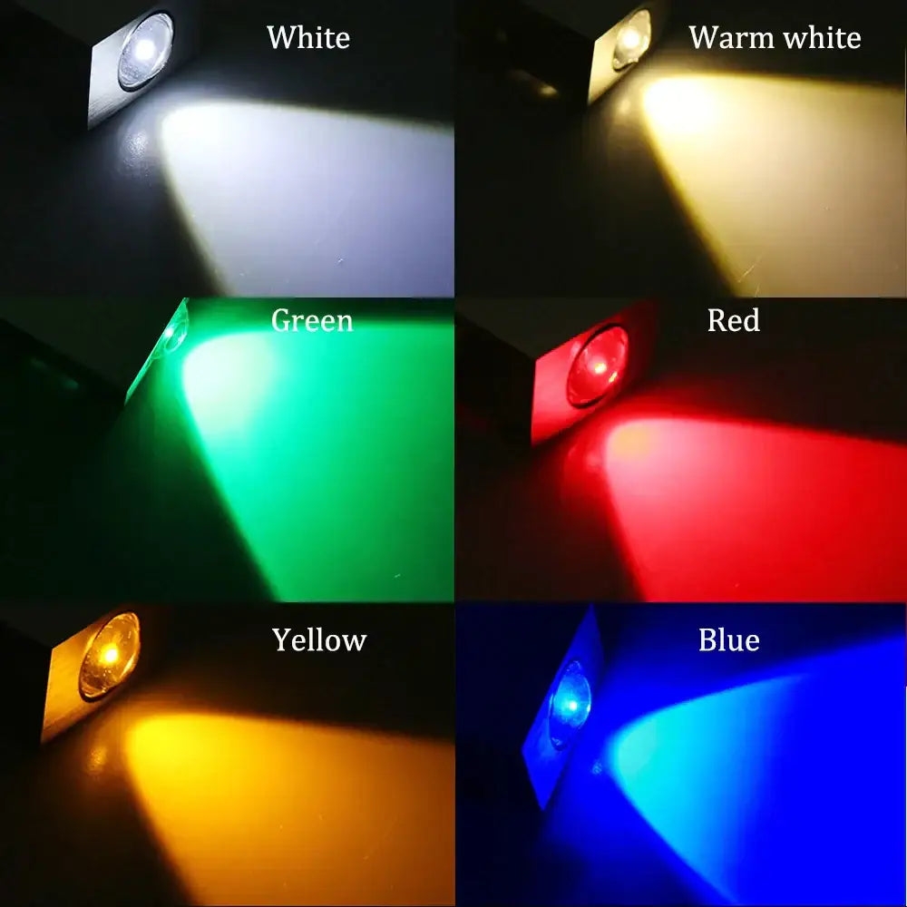 Compact DecorBites led square wall lamp with sleek black housing and adjustable white and colored LED spotlight settings
