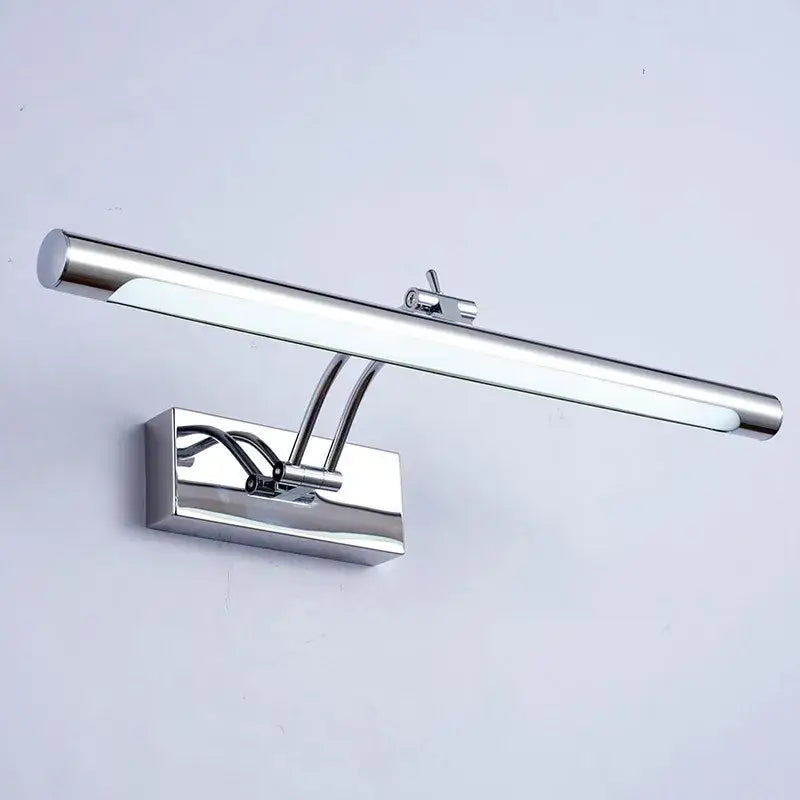 Chrome-finished rectangular wall lamp with adjustable arm decorbites led stainless steel bathroom vanity light with switch