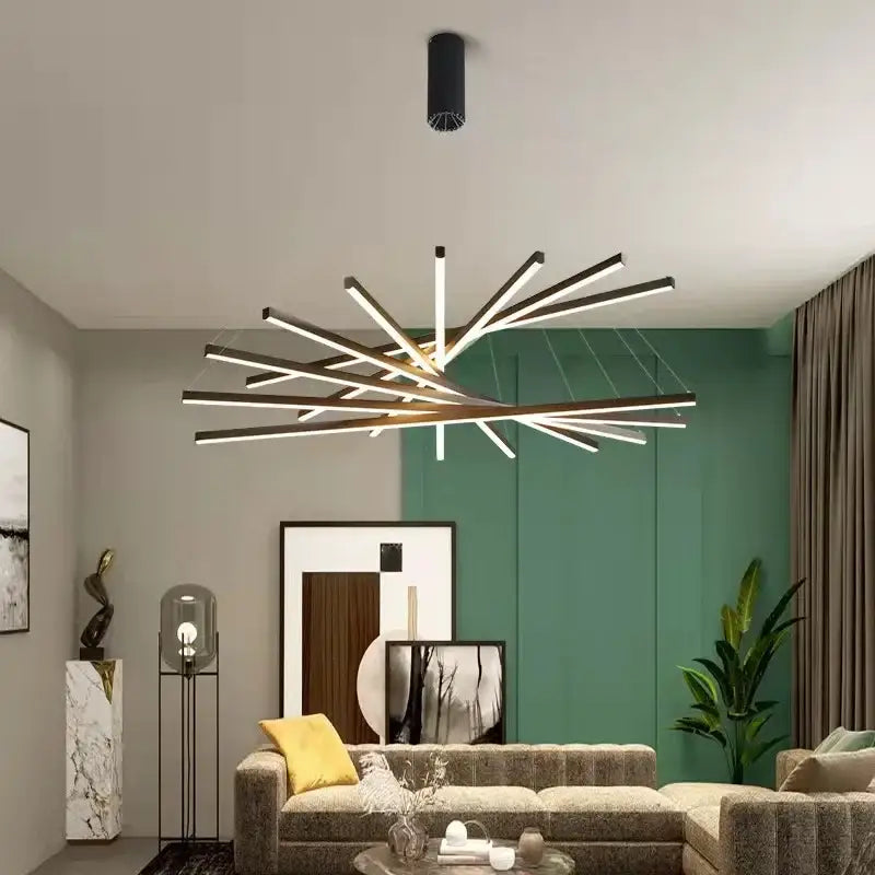 Modern black and white led starburst ceiling chandelier from decorbites for stair ceiling or living room use