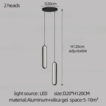 Black modern decorbites led staircase branch chandelier with two rectangular LED heads and aluminum ceiling mount