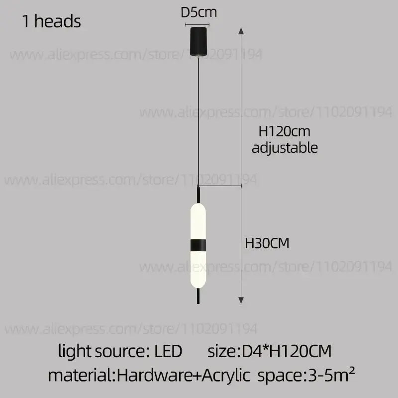 Black and white adjustable led pendant light with sleek modern design for decorbites led staircase chandelier ceiling use
