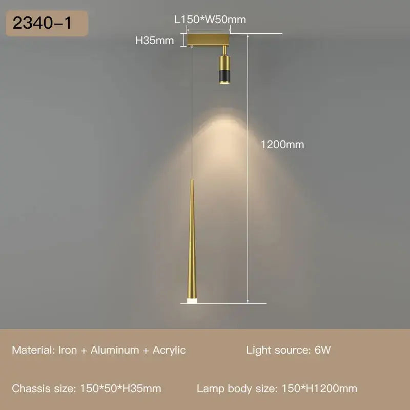 Gold-toned modern pendant light with sleek conical shade by decorbites led staircase chandeliers for luxury living spaces
