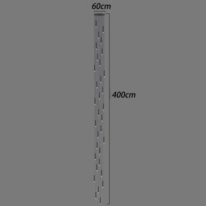 Modern decorbites led staircase chandelier with 400cm height and cascading illuminated strands for living room decor