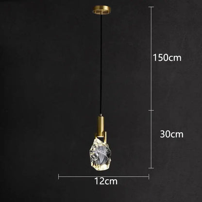 Decorbites led staircase pendant light with gold metal fixture and clear crystal glass shade for modern indoor lighting