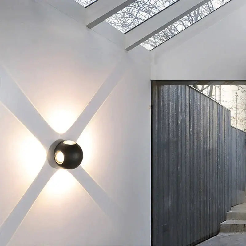 Black spherical wall lamp with modern minimalist design decorbites led starlight wall lamp for indoor and outdoor use
