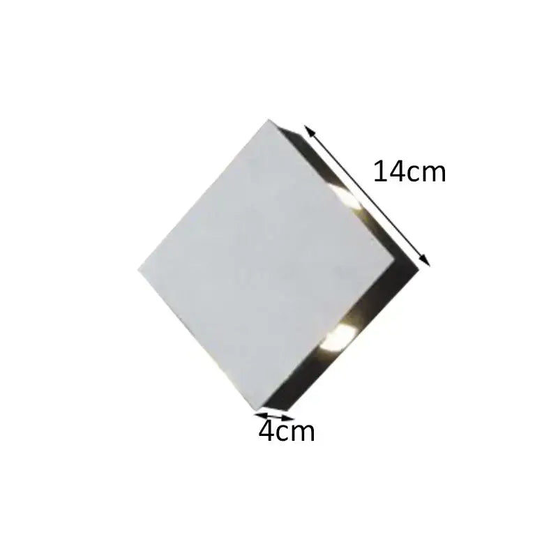 A sleek minimalist 14cm x 4cm mirror with polished metallic frame in decorbites led starlight wall lamp design