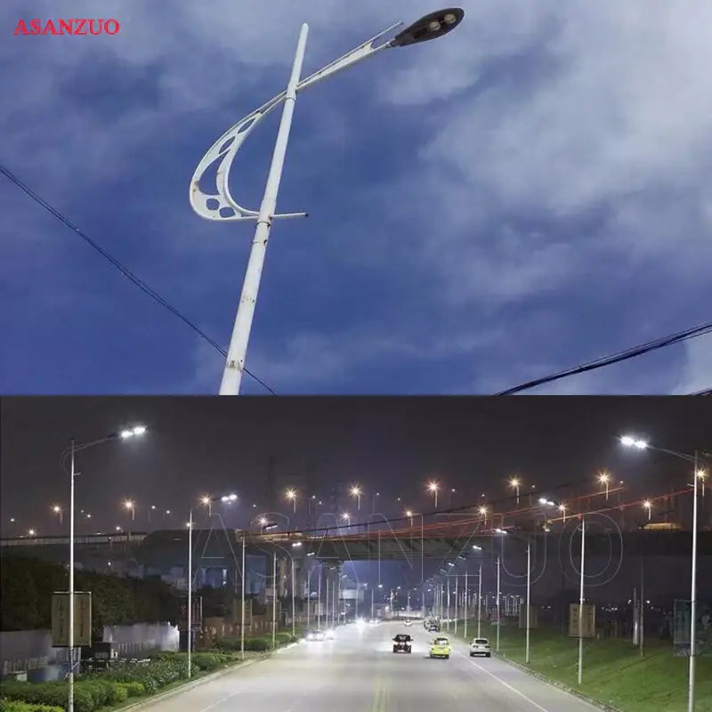 White modern decorbites led street light with curved sleek design and integrated led lamp for outdoor garden lighting