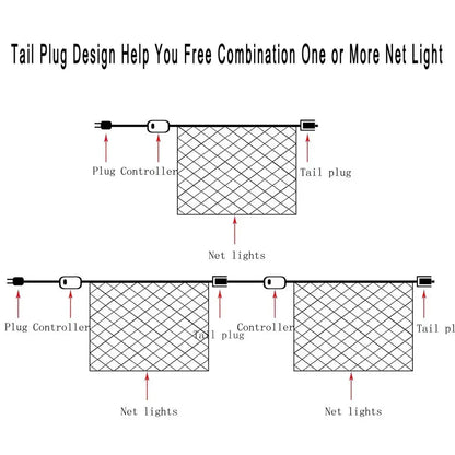 Black tail plug connectors for decorbites led string lights designed to link multiple led string lights units together