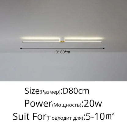 Modern minimalist decorbites led strip ceiling light with white and gold finish and central ambient led strip ceiling fixture