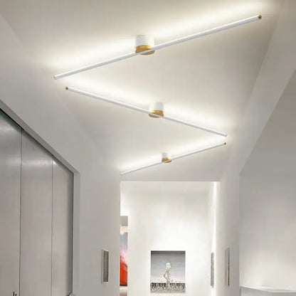 Modern white and gold decorbites led strip ceiling light with sleek linear design for stylish indoor lighting