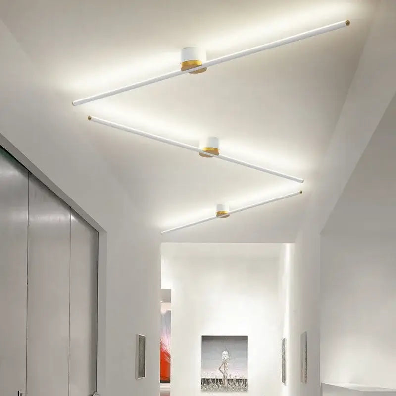 Modern white and gold decorbites led strip ceiling light with sleek linear design for stylish indoor lighting