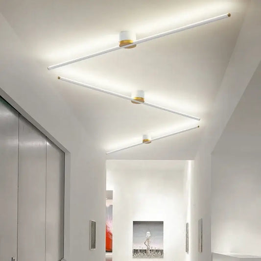 Modern white and gold DecorBites led strip ceiling light with sleek minimalist design for home lighting ambiance