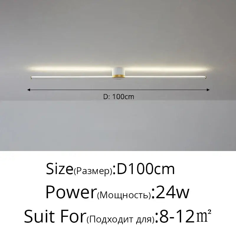 Sleek modern decorbites led strip ceiling light with minimalist white body and gold accent for home lighting ambiance