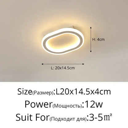 Modern oval-shaped white decorbites led strip ceiling light with warm illumination for bedroom hallway living room decor