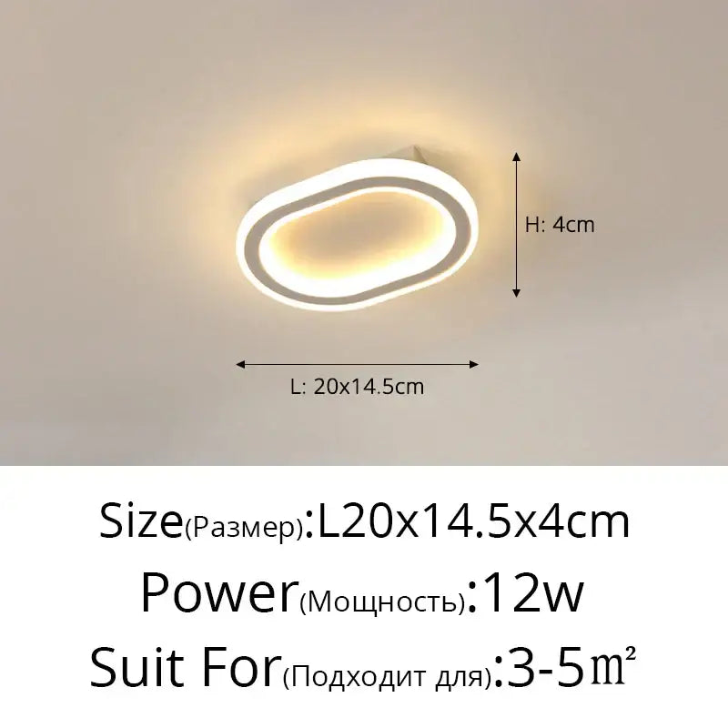 Modern oval-shaped white decorbites led strip ceiling light with warm illumination for bedroom hallway living room decor