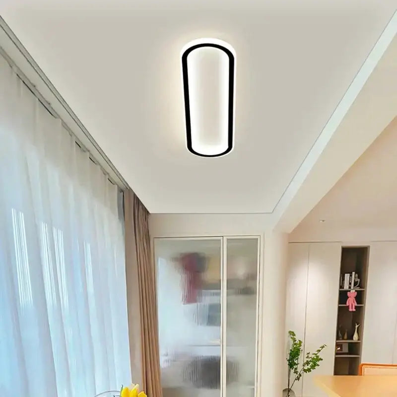 Modern rectangular DecorBites led strip ceiling lights with sleek black frame and soft white illumination for home decor