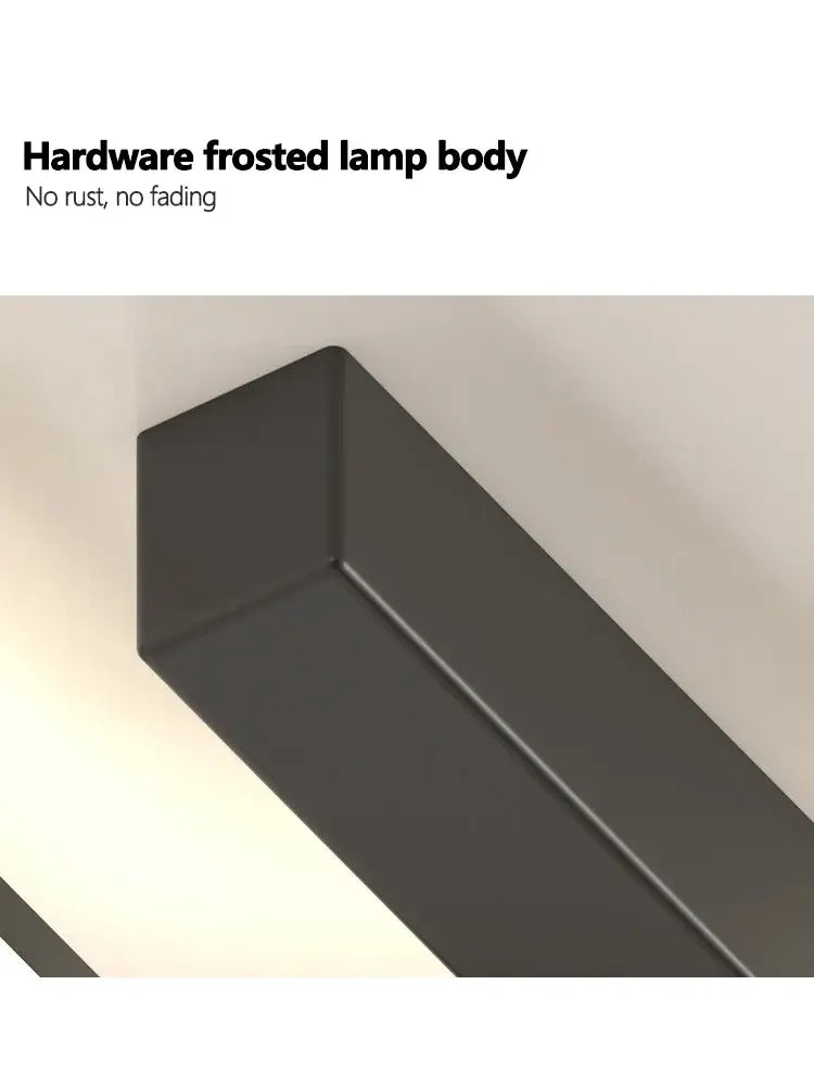 Dark gray hardware frosted lamp body with sleek rectangular design for decorbites led strip ceiling lights