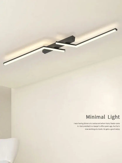 Modern black and white minimalist decorbites led strip ceiling lights with sleek angular design for corridors and balconies