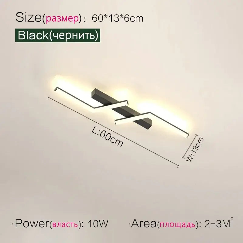 Black modern led wall sconce with sleek angular design 60cm length for decorbites led strip ceiling lights applications