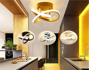 Modern infinity-loop decorbites led strip ceiling light with sleek gold and white design for living room and balcony