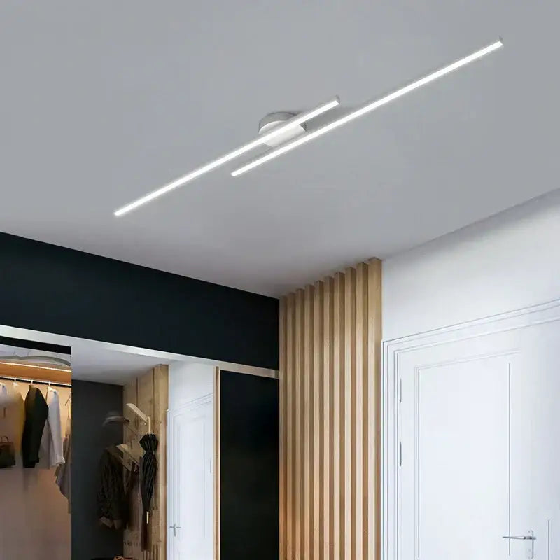 Modern white linear decorbites led strip chandelier with sleek minimalist design for aisle corridor balcony lighting
