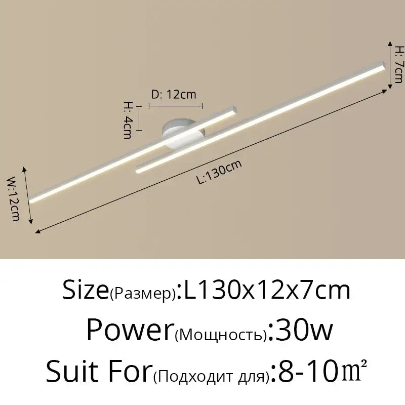 Modern minimalist decorbites led strip chandelier with elongated rectangular design and frosted glass diffuser for corridor lighting
