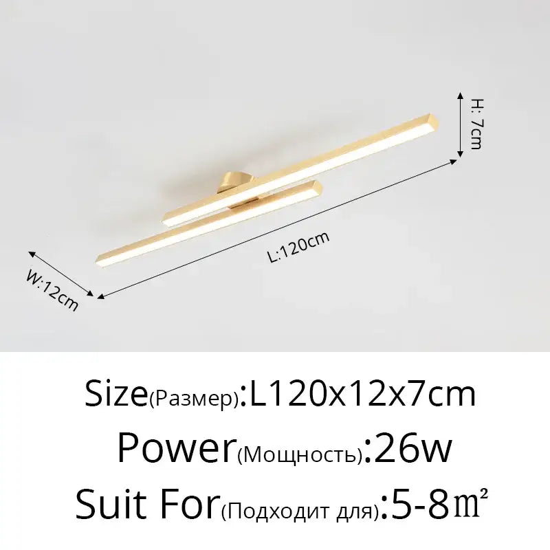 Gold-toned decorbites led strip chandelier with sleek elongated rectangular design for modern ceiling lighting