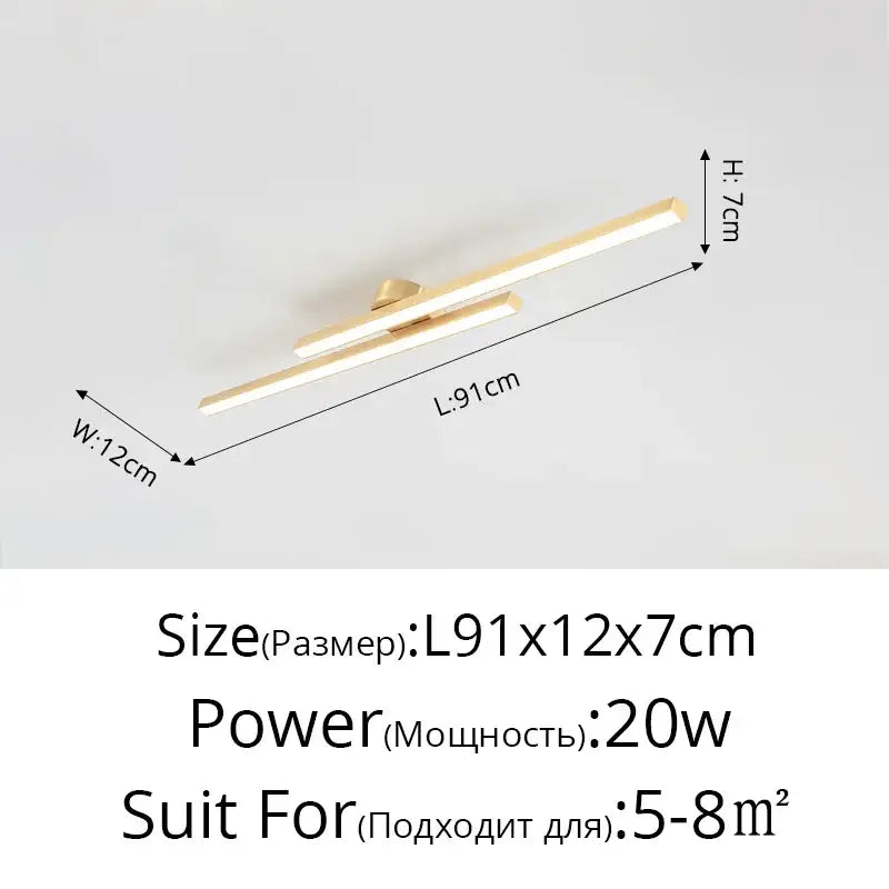 Modern gold-toned decorbites led strip chandelier with sleek linear design for aisle corridor balcony lighting