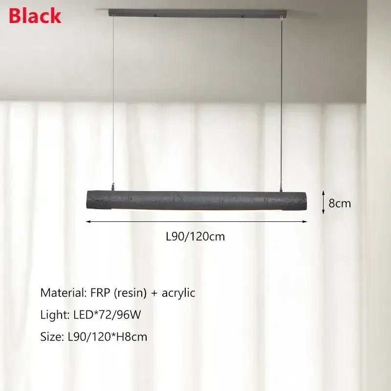 Black rectangular pendant lights with sleek modern design made from frp and acrylic for dining room by decorbites led strip chandelier
