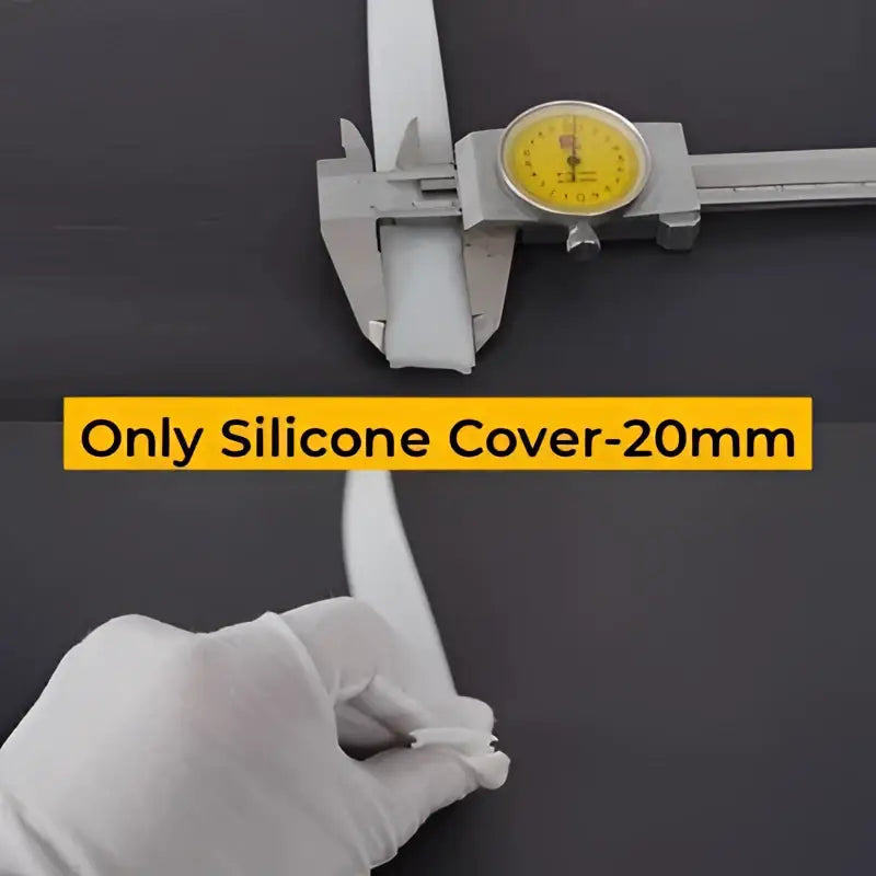 White silicone 20mm thick cover measured by caliper for DecorBites led strip channel aluminum profile diffuser