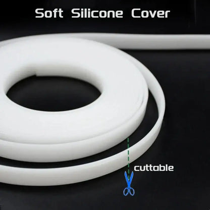 White soft silicone cover for decorbites™ led strip channel diffuser cuttable for aluminum profile light cover