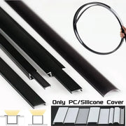 Black silicone cover strips for led strip channel diffuser in various profiles and circular form for aluminum profile