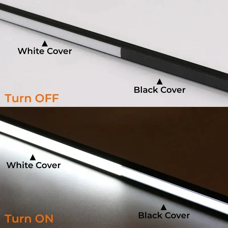 Decorbites led strip channel diffuser with slim aluminum profile and white and black covers for led strip lighting