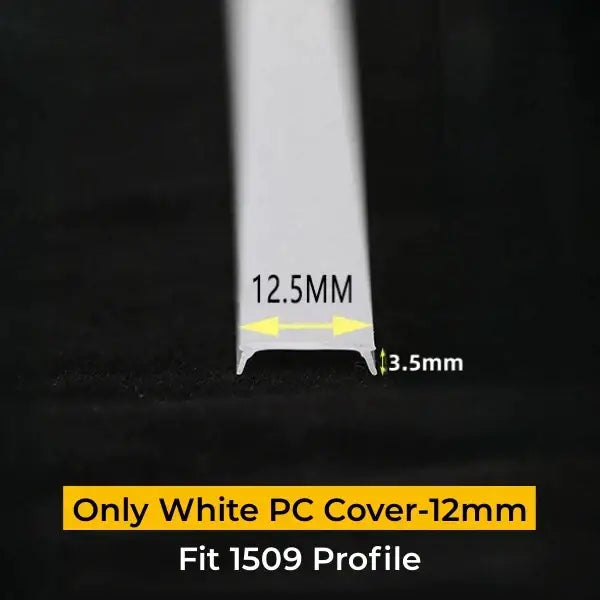 White plastic cover with 12.5mm width and 3.5mm depth for decorbites led strip channel aluminum profile 1509
