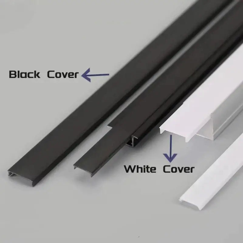Decorbites™ black and white plastic led strip channel diffuser for flexible replaceable aluminum profile lights