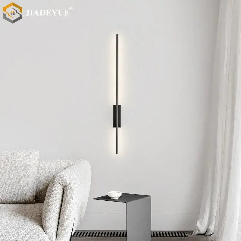 Modern black minimalist wall lamp decorbites led strip copper with sleek vertical design and integrated led lighting